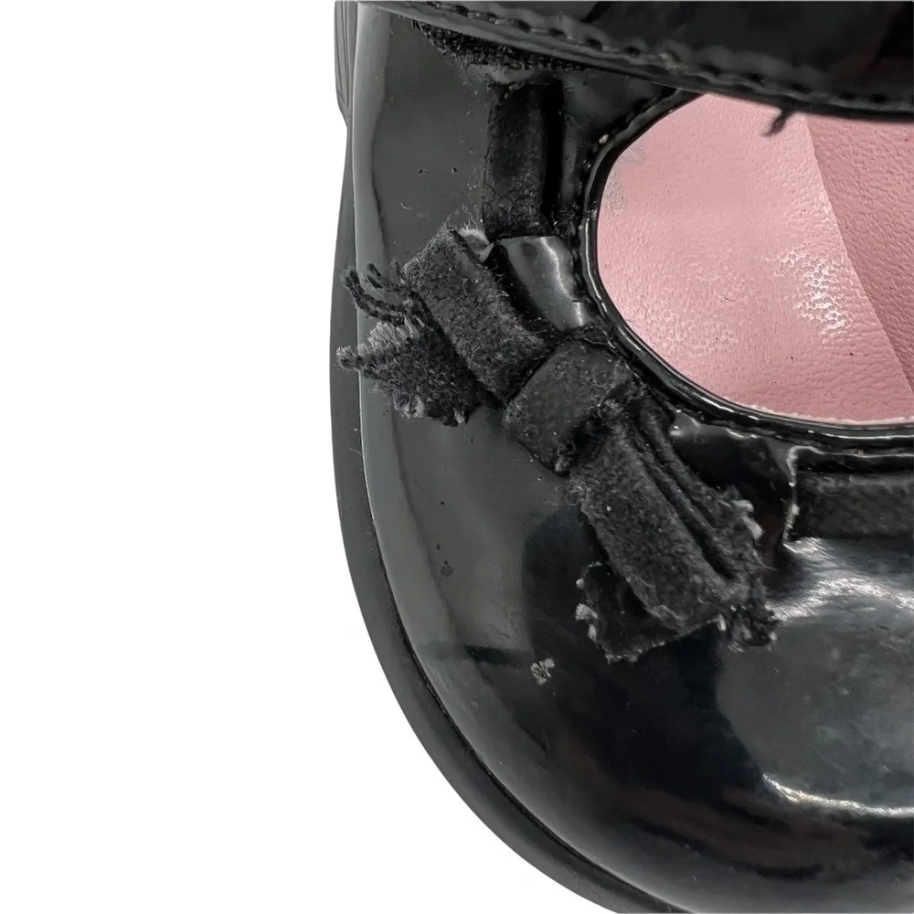 Teeny Toes Black Patent Bow Mary Janes Size 2 Toddler Girl's